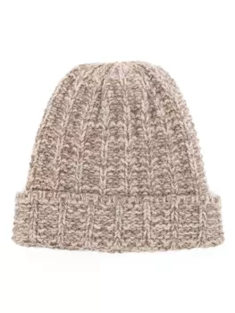 Maison Margiela шапка бини с логотипом, коричневый