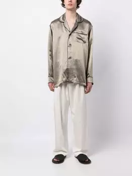 Maison Margiela шелковые брюки широкого кроя, белый