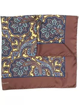 Maison Margiela шелковый платок с логотипом, коричневый