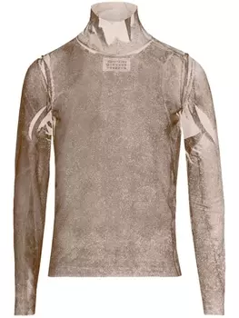 Maison Margiela шелковый топ Semigraphic, серый