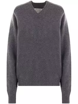 Maison Margiela шерстяной джемпер с четырьмя стежками, серый