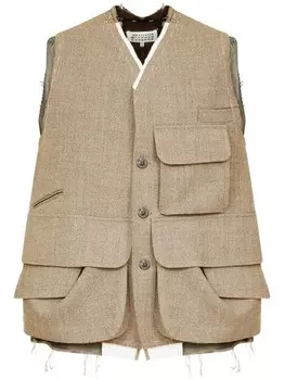 Maison Margiela шерстяной жилет карго, нейтральный