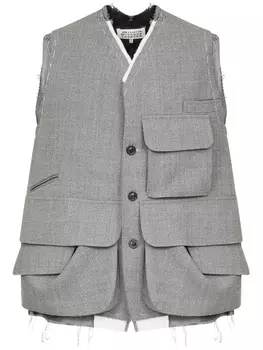 Maison Margiela шерстяной жилет карго, серый