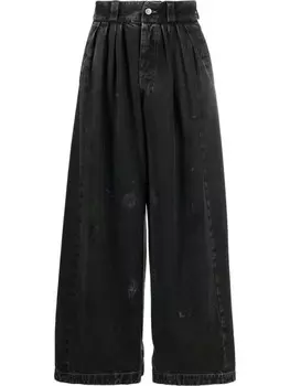 Maison Margiela широкие джинсы с эффектом разбрызганной краски, черный