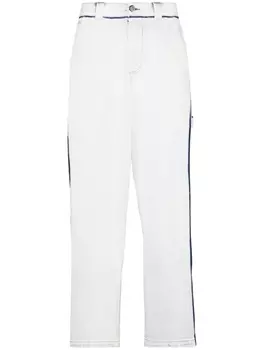 Maison Margiela широкие джинсы средней посадки с контрастной отделкой, синий