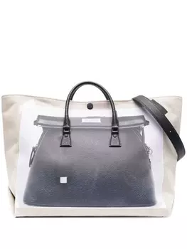 Сумка-тоут Maison Margiela 5AC с эффектом тромплей, нейтральный цвет