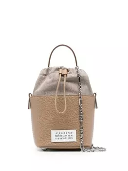 Maison Margiela сумка-ведро 5AC с нашивкой, коричневый