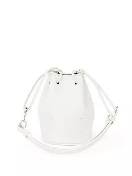 Maison Margiela сумка-ведро размера микро с декоративной строчкой, белый