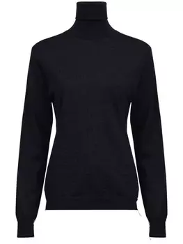 Maison Margiela свитер из шерсти мериноса с высоким воротником, черный