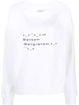 Maison Margiela толстовка с логотипом, белый