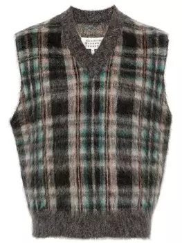 Maison Margiela топ в клетку, коричневый