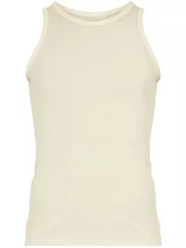 Maison Margiela топ в рубчик с круглым вырезом, нейтральный цвет
