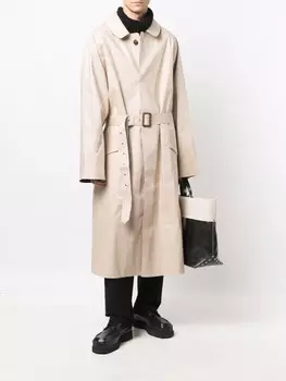 Maison Margiela тренч с поясом, нейтральный цвет