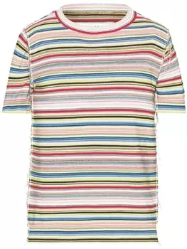 Maison Margiela трикотажная футболка в полоску, розовый