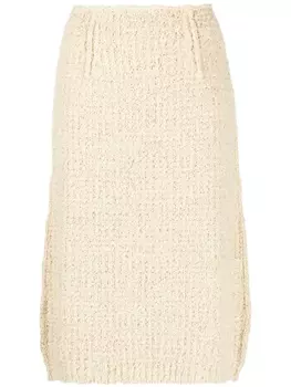 Maison Margiela трикотажная юбка миди, нейтральный цвет