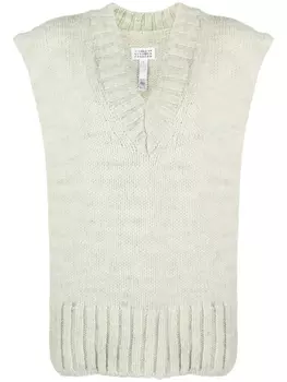 Maison Margiela трикотажный топ Botanical Dye, зеленый