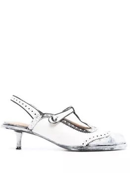 Maison Margiela туфли Bourgeoise Spectator Tabi Slingback 45, белый