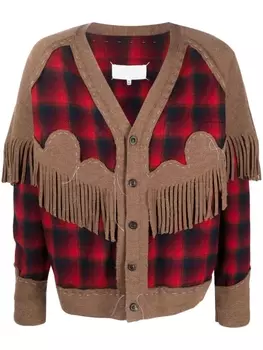 Maison Margiela x Pendleton fringe-trim wool cardigan, красный