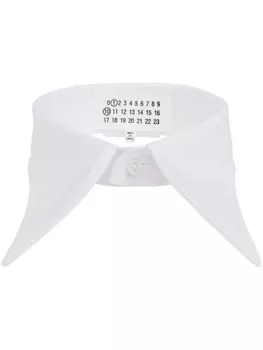 Maison Margiela заостренный хлопковый воротник, белый