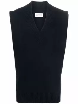 Maison Margiela жилет с V-образным вырезом, синий
