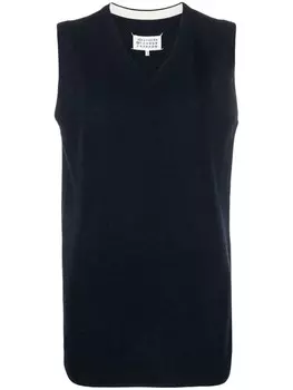 Maison Margiela жилет с V-образным вырезом, синий