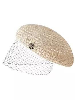 Maison Michel берет Emily с вуалью, нейтральный цвет