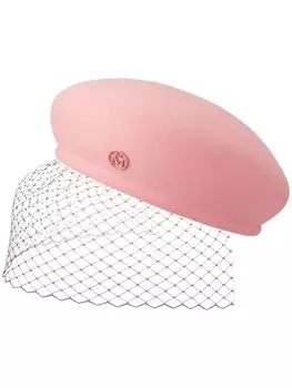 Maison Michel берет New Bonnie с вуалью, розовый