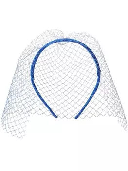 Maison Michel ободок с вуалью, синий