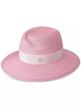 Maison Michel шляпа-федора Virginie с логотипом, розовый