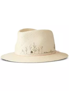 Maison Michel соломенная шляпа-федора Andre, нейтральный цвет