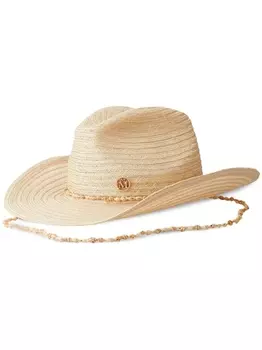 Maison Michel соломенная шляпа-федора Austin, нейтральный цвет