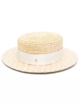 Maison Michel соломенная шляпа-канотье Kiki, нейтральный цвет