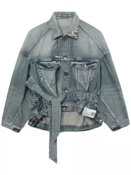 Maison Mihara Yasuhiro джинсовая куртка с поясом, синий