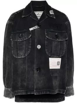 Maison MIHARA YASUHIRO джинсовая рубашка с эффектом потертости, черный