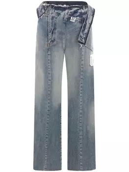 Maison Mihara Yasuhiro джинсы прямого кроя со вставками Maison MIHARA YASUHIRO, синий