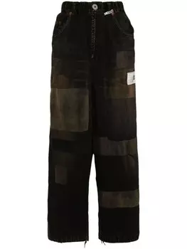 Maison MIHARA YASUHIRO джинсы в технике пэчворк, черный