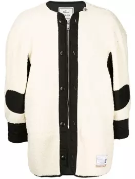 Maison Mihara Yasuhiro флисовая куртка с нашивкой-логотипом, белый