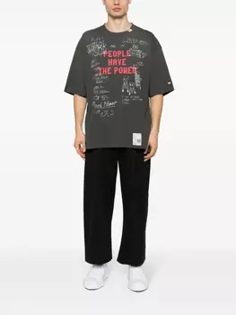 Maison Mihara Yasuhiro футболка с эффектом потертости, серый