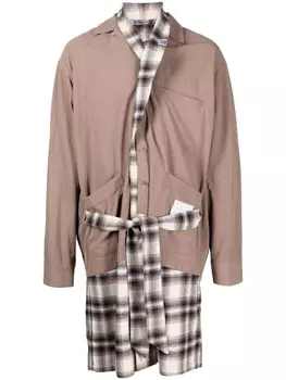 Maison Mihara Yasuhiro многослойное пальто, коричневый