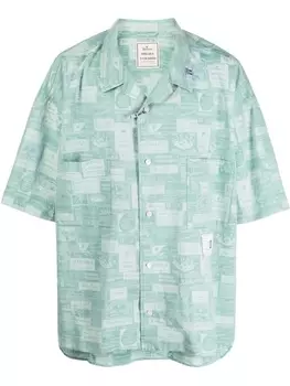 Maison Mihara Yasuhiro рубашка с короткими рукавами и принтом, зеленый