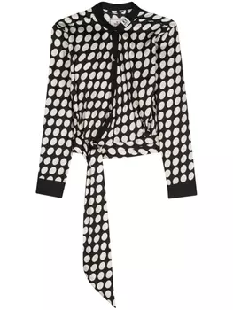 Maison Mihara Yasuhiro рубашка в горох с шарфом, черный