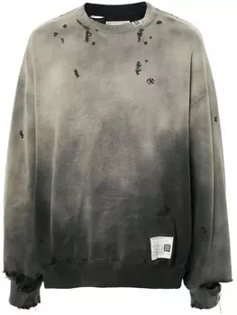 Maison Mihara Yasuhiro толстовка с эффектом потертости, черный