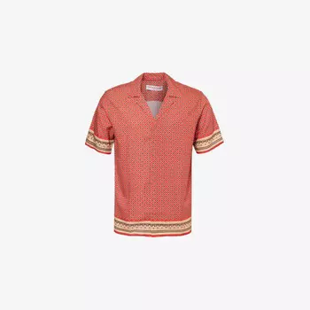 Maitan solmio тканая рубашка с графическим узором Orlebar Brown, красный