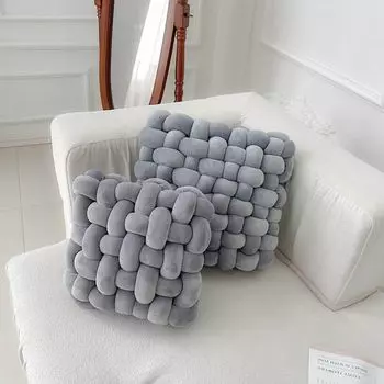 MAJA DESIGN бархатная подушка для сиденья, подушка из пушистой ткани, приятная для кожи и мягкая, поясничная подушка, 33x33x12 см, светло-серый