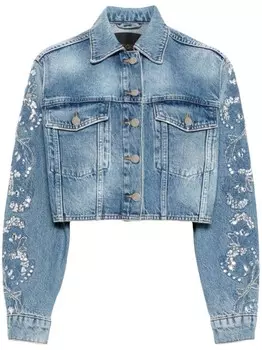 Maje джинсовая куртка с вышивкой, синий