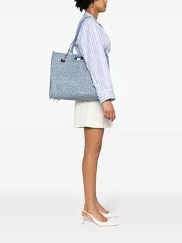 Maje джинсовая сумка-тоут со стразами, синий