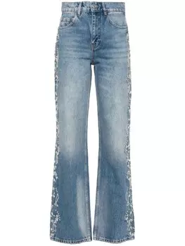Maje джинсы с вышивкой, синий