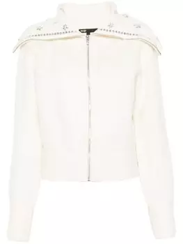 Maje кардиган со стразами, серый