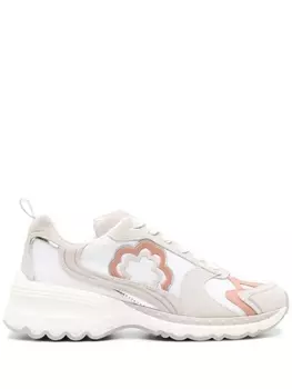 Maje кроссовки с нашивкой-логотипом и вставками, белый