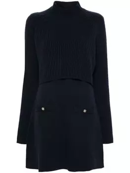 Maje многослойное платье, синий